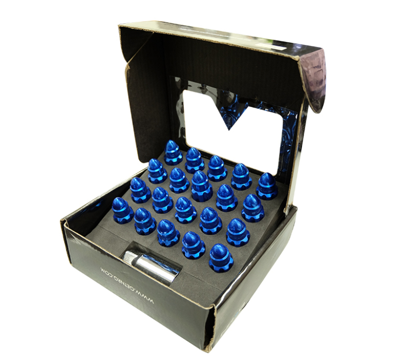 NRG Blue 500 Series M12x1.5 Bullet Shape Steel 21 Piece with Lock Key Lug Nut Set