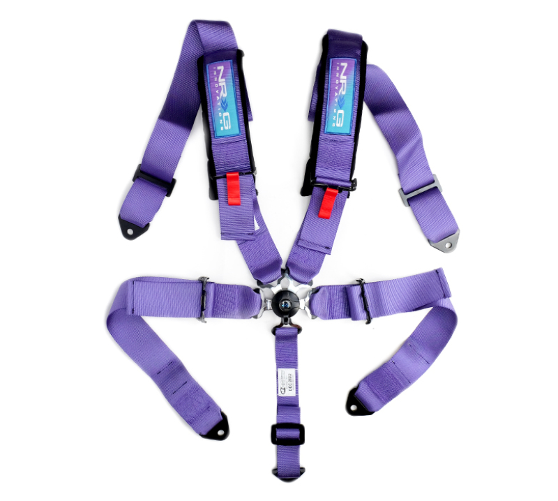 NRG Purple SFI 16.1 5-Point 3-Inch Seat Belt Harness with Pads and Cam Lock