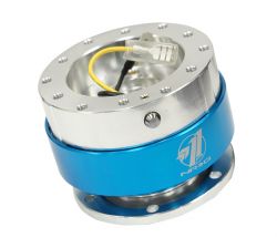 NRG Silver Body and Blue Chrome Ring Quick Release