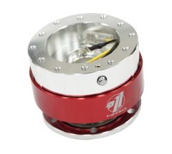 NRG Silver Body and Red Chrome Ring Quick Release