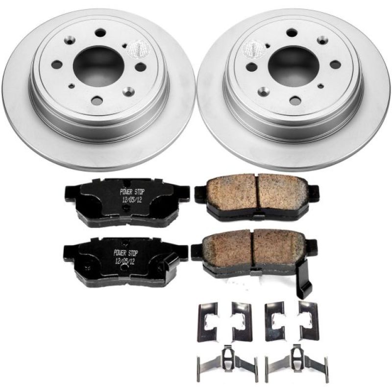 PowerStop 90-01 Integra/92-00 Civic Rear Z17 Evolution Geomet Coated Brake Rotor and Pad Kit