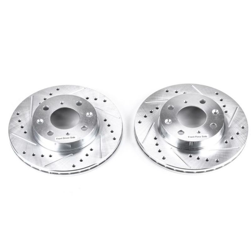 Power Stop 88-91 Civic/CRX/86-89 Integra Front Evolution Drilled and Slotted Brake Rotors