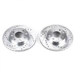 Power Stop 88-91 Civic/CRX/86-89 Integra Front Evolution Drilled and Slotted Brake Rotors