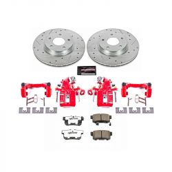 PowerStop 16-18 ILX/15 Civic EX Rear Z26 Street Warrior Brake Upgrade with Red Calipers Kit