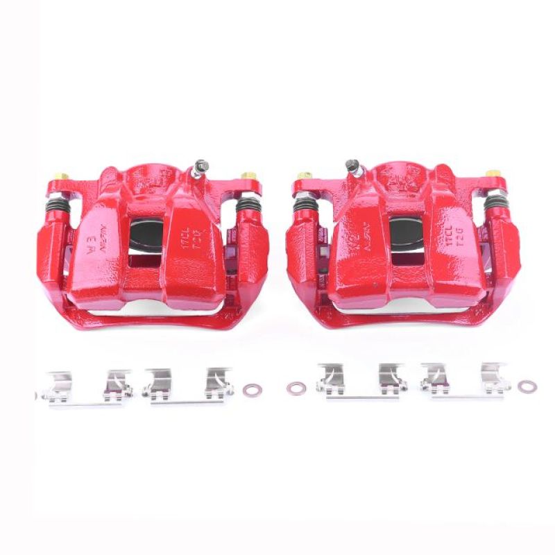 PowerStop 13-20 Accord/16-19 HR-V Front Powder Coated Red Brake Calipers with Brackets