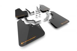 Rally Armor 2026 Passport Black UR Mud Flaps with Orange Logo
