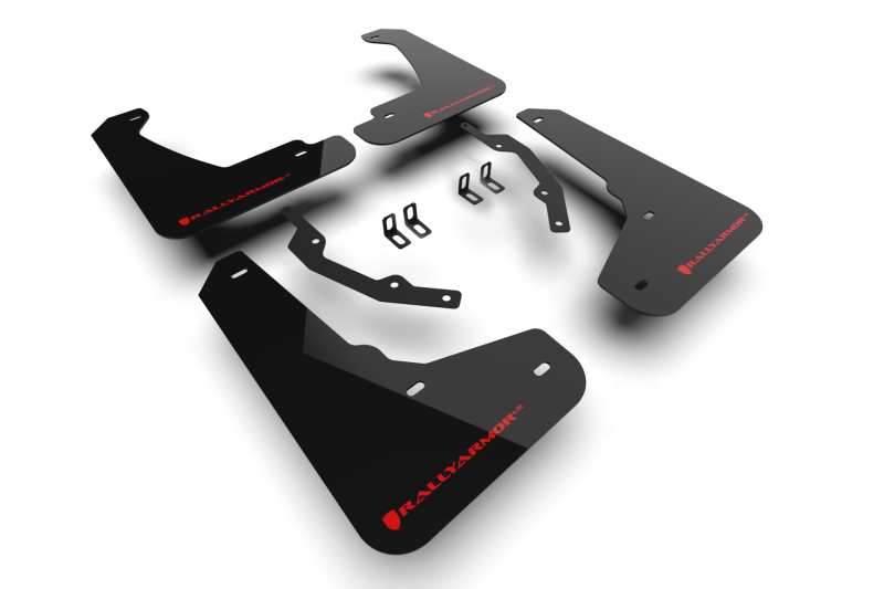 Rally Armor 24-26 Prologue Black UR Mud Flaps with Red Logo