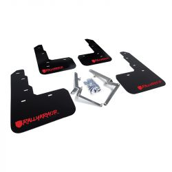 Rally Armor 17-21 Civic Type R FK8 UR Black Mud Flaps with Red Altered Font Logo