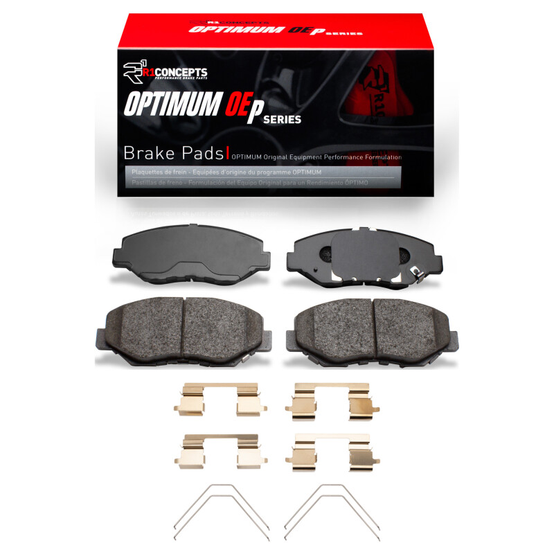 R1 Concepts 03-17 Accord/13-21 Civic R1 Optimum OEp Front Brake Pads and Hardware Kit