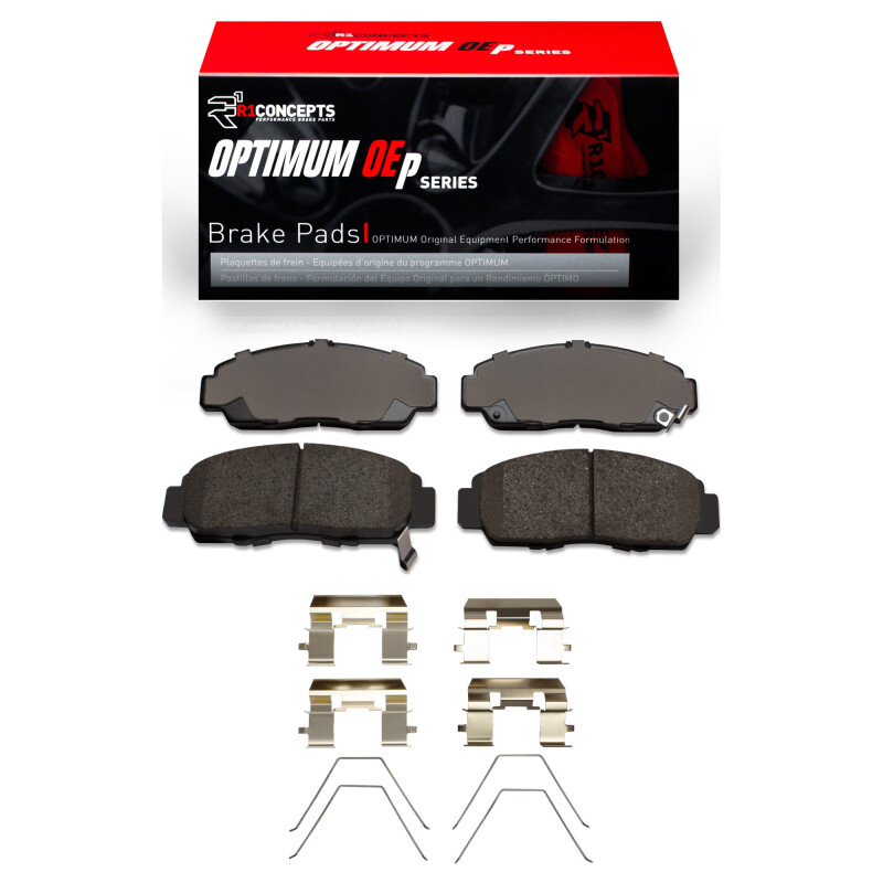 R1 Concepts 04-14 TSX/06-12 Accord R1 Optimum OEp Front Brake Pads and Hardware Kit