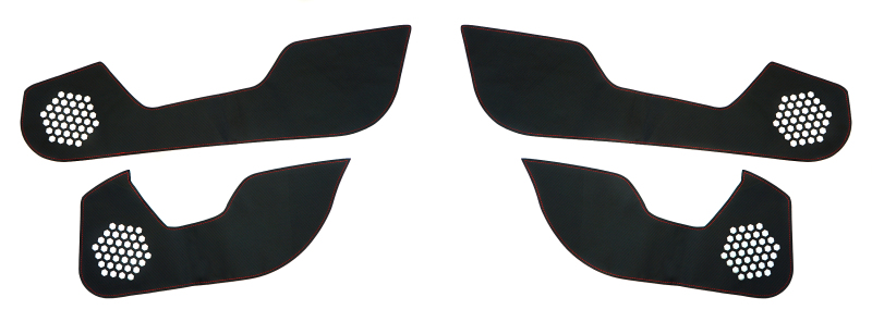 Revel 17-21 Civic Type R/Hatchback GT Design Black Kick Panel Cover with Red Stitching