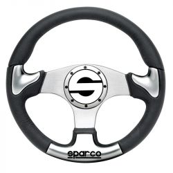 Sparco P222 345mm Silver Steering Wheel