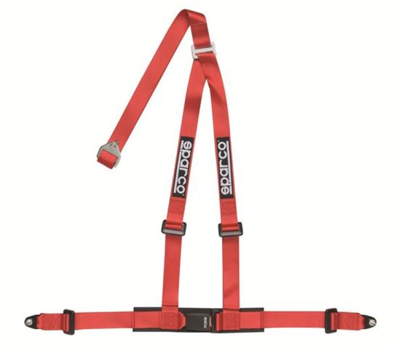 Sparco Red 2-Inch 3-Point Bolt-In Racing Harness