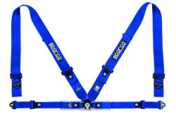 Sparco Sport H-4 Blue 4-Point Competition Harness with 3-inch Shoulder and 2-inch Lap Straps