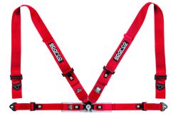Sparco Sport H-4 Red 4-Point Competition Harness with 3-inch Shoulder and 2-inch Lap Straps
