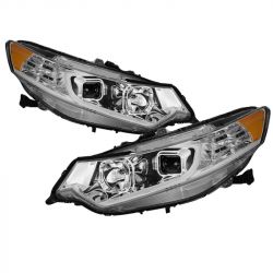 xTune 09-14 Acura TSX Chrome Projector Headlights with Light Bar DRL