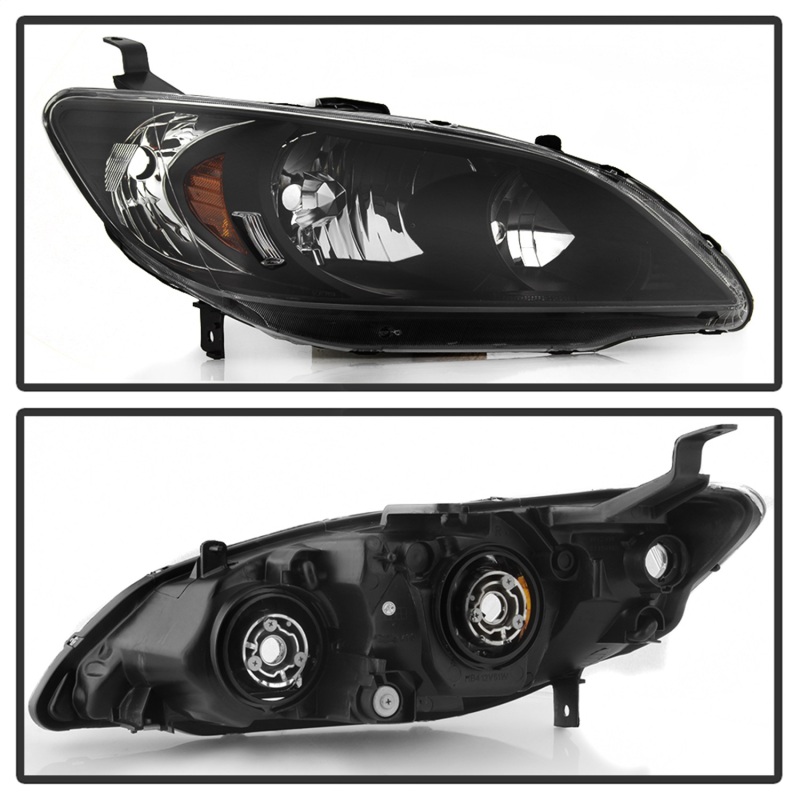 SPYDER 04-05 Civic Black OEM Style Projector Headlights