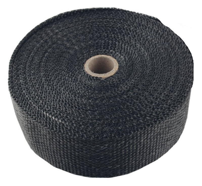 Torque Solution Black 1-inch Wide 50 Feet Long Fiberglass Exhaust Wrap