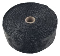 Torque Solution Black 1-inch Wide 50 Feet Long Fiberglass Exhaust Wrap
