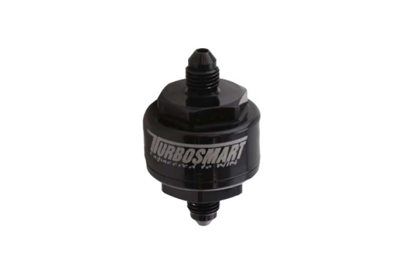 Turbosmart Black -4AN Billet Turbo Oil Feed Filter with 44 Micron Pleated Disc