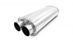 Vibrant Universal StreetPower Oval Muffler 3-inch Dual Inlet 3-inch Outlet with 18-inch Body Length