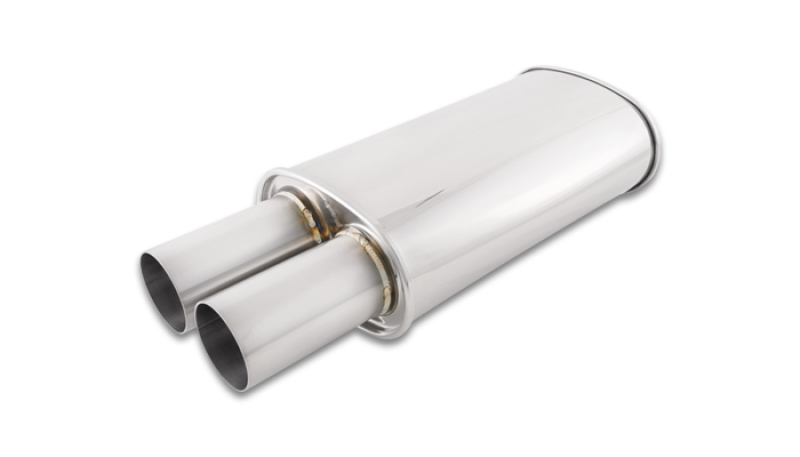 Vibrant Streetpower Oval Muffler 3-inch Inlet with 3-Inch Round Straight Cut Tip