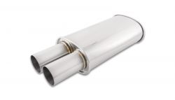 Vibrant Streetpower Oval Muffler 3-inch Inlet with 3-Inch Round Straight Cut Tip