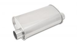Vibrant Universal StreetPower 2.5-inch Inlet and Outlet Offset-Offset Same Side Oval Muffler