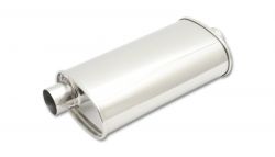 Vibrant Universal StreetPower Oval Muffler with 3.50-Inch Inlet and Center Offset Outlet