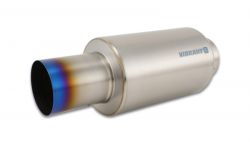 Vibrant Performance Titanium Universal Muffler 4-inch Inlet and Outlet with Straight Cut Burnt Tip
