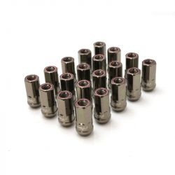 Muteki HR50 M14x1.5  Titanium Chrome with Red Ring Open End Lug Nuts