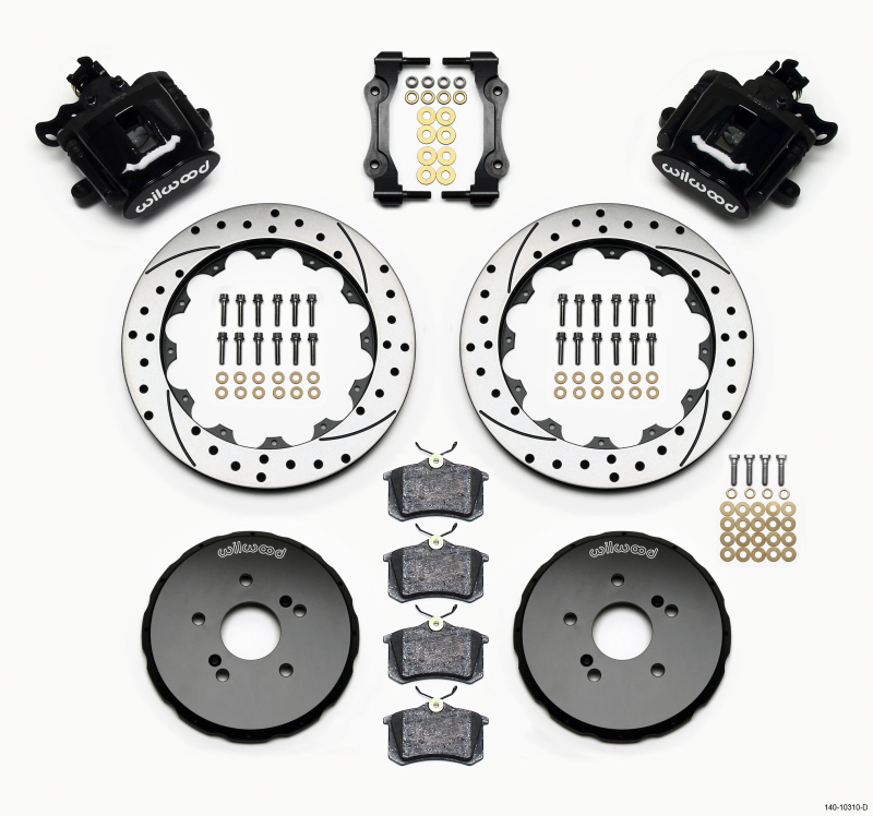 Wilwood 00-09 S2000 Black Rear Combination Drilled and Slotted Rotor Brake Kit with Parking Brake