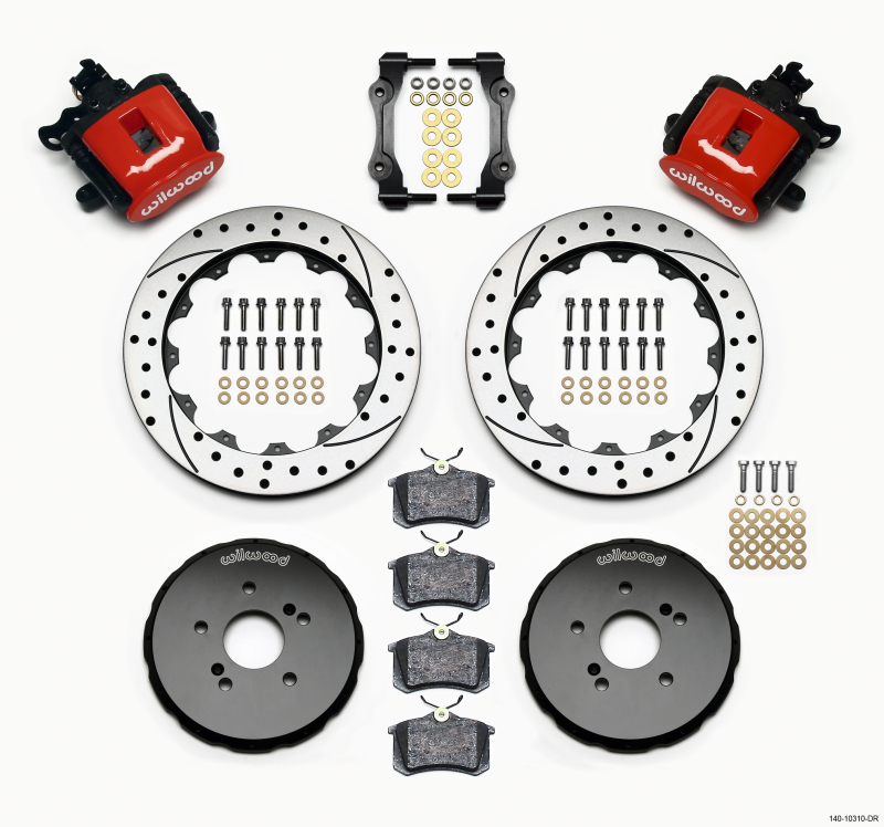 Wilwood 00-09 S2000 Red Rear Combination Drilled and Slotted Rotor Brake Kit with Parking Brake