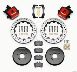 Wilwood 00-09 S2000 Red Rear Combination Drilled and Slotted Rotor Brake Kit with Parking Brake